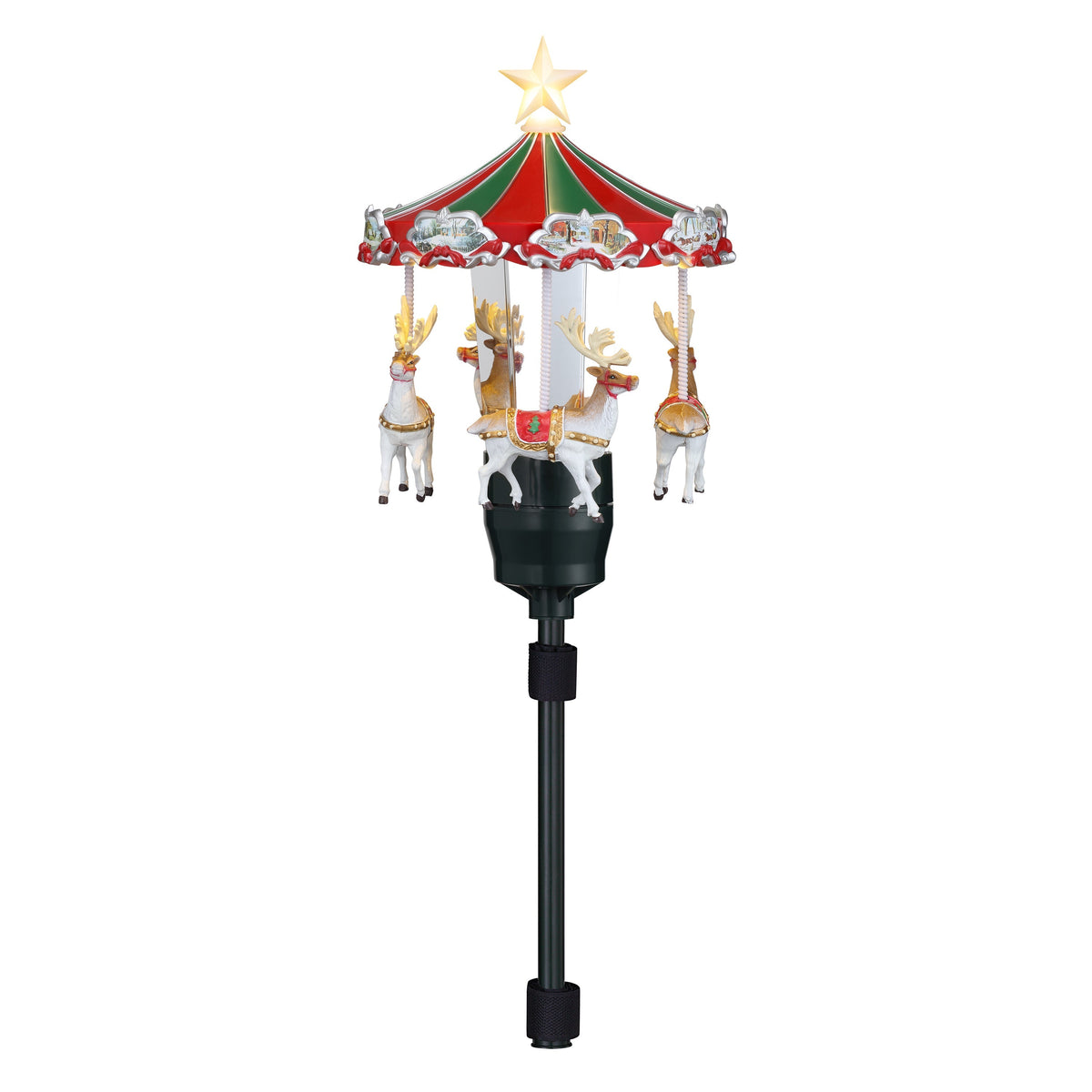 11 in. Animated Carousel Tree Topper