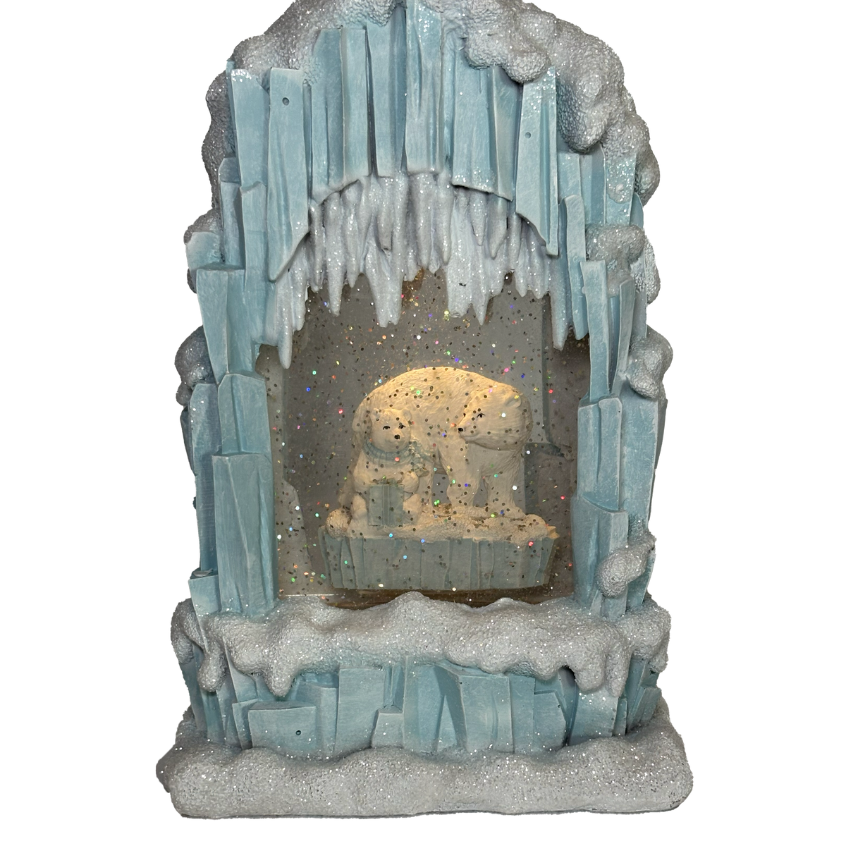 10" Lighted Swirl Igloo with Polar Bear Scene