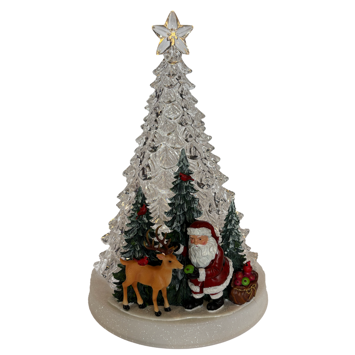 12" Lighted Musical Tree with Santa