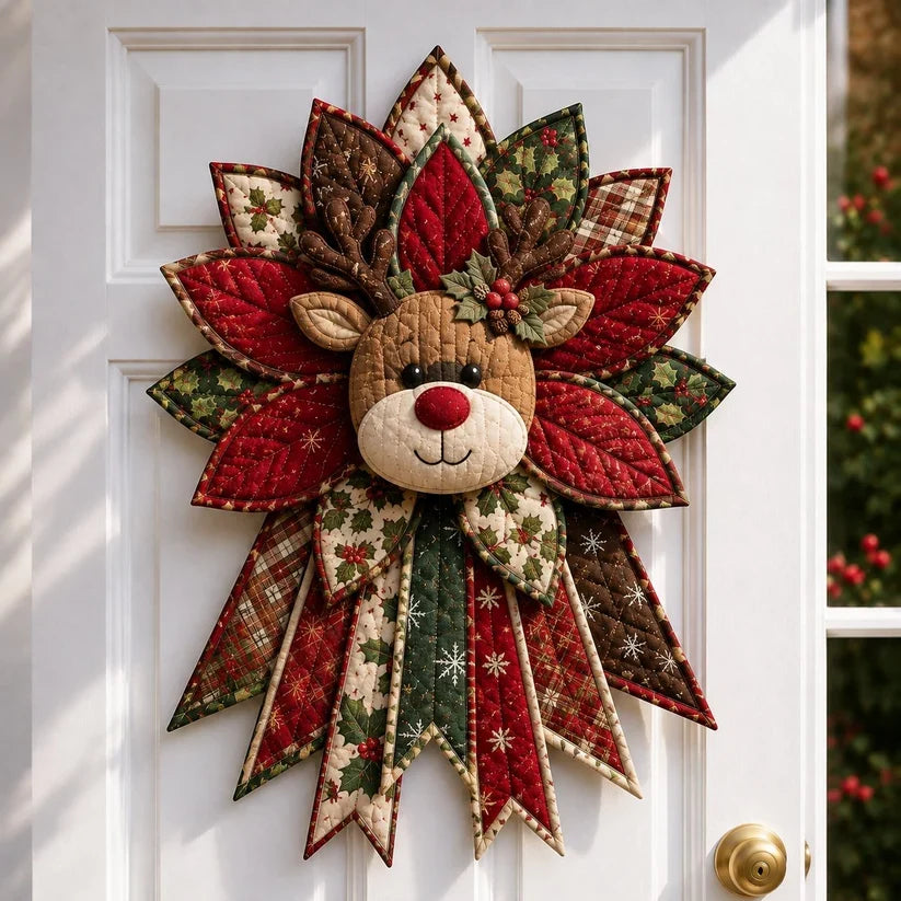 ❤️ Holiday Celebration 50% OFF 🎄 – Festive Quilted Christmas Door Hanging DIY Sewing Kit