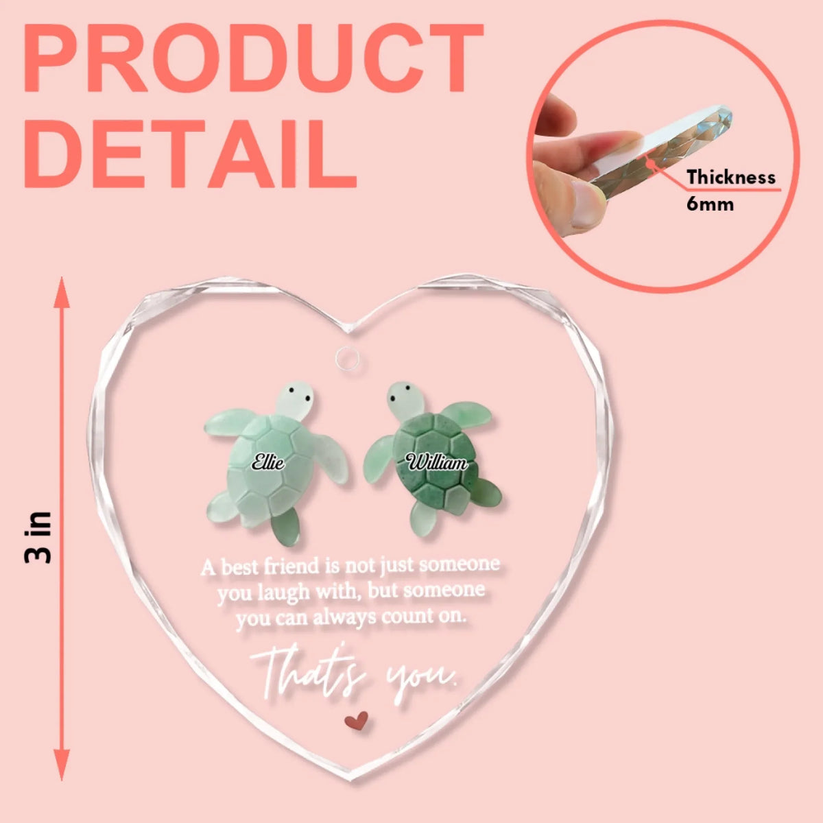 Bestie Bond - Heart Glass Ornament - Christmas Gift For Besties, Best Friend