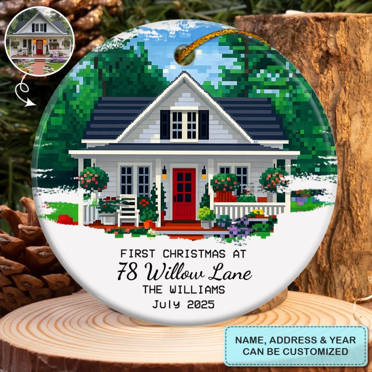 The Pixel First Christmas - Ceramic Ornament - Christmas Gift For Family Members AGP0HT034