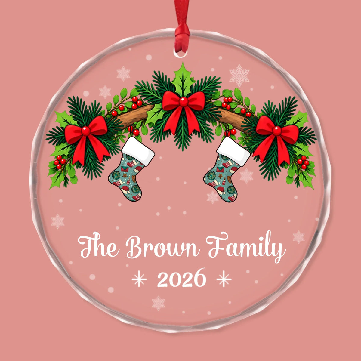 Christmas Stocking - Glass Ornament - Christmas Gift For Family
