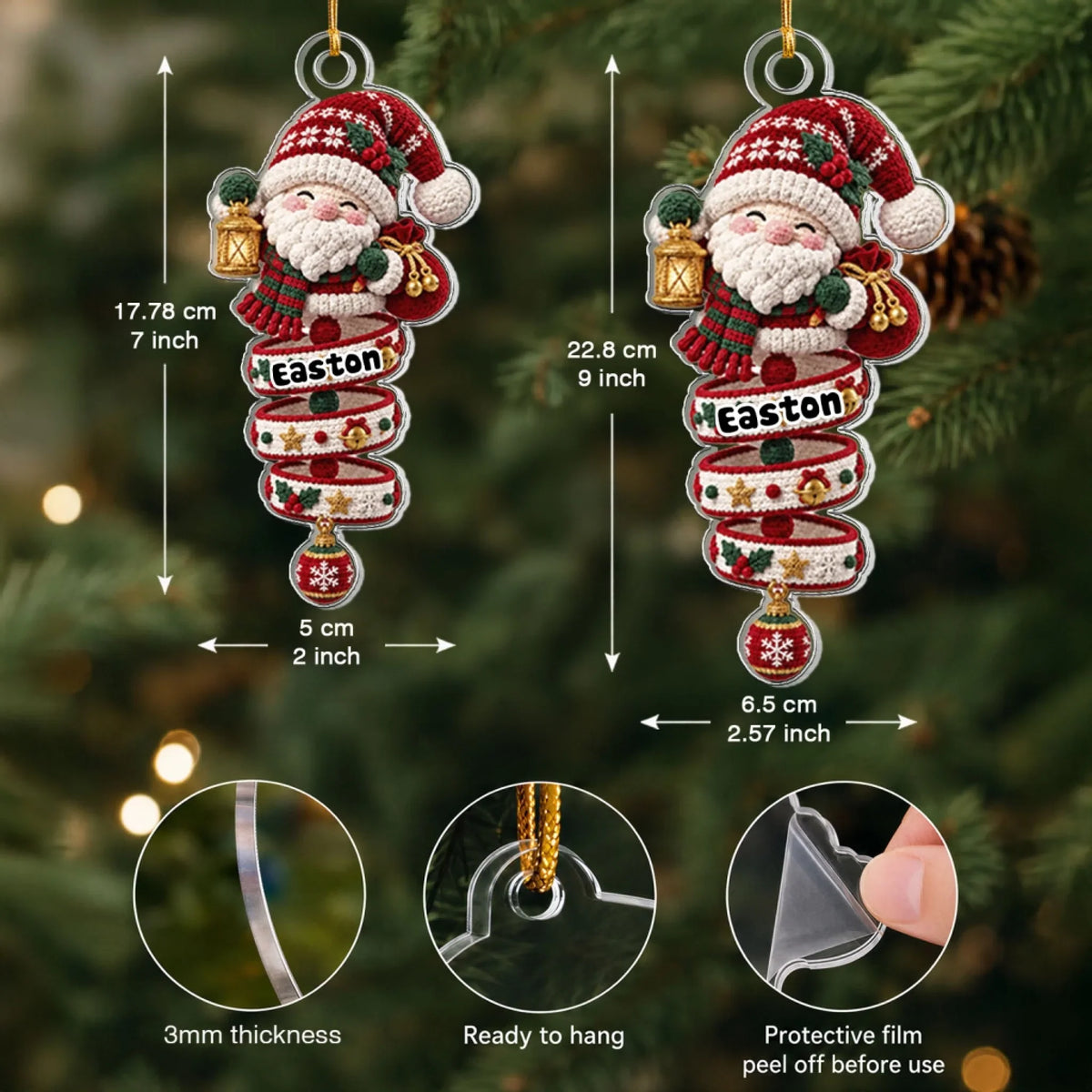 Christmas Spin - Personalized Custom Shape Mica Ornament - Christmas Gift For Kids, Family