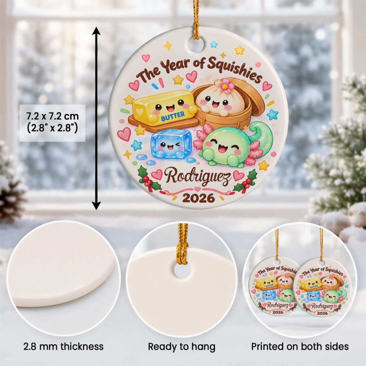 Year Of Squishies - Ceramic Ornament - Christmas Gift For Kids, Family