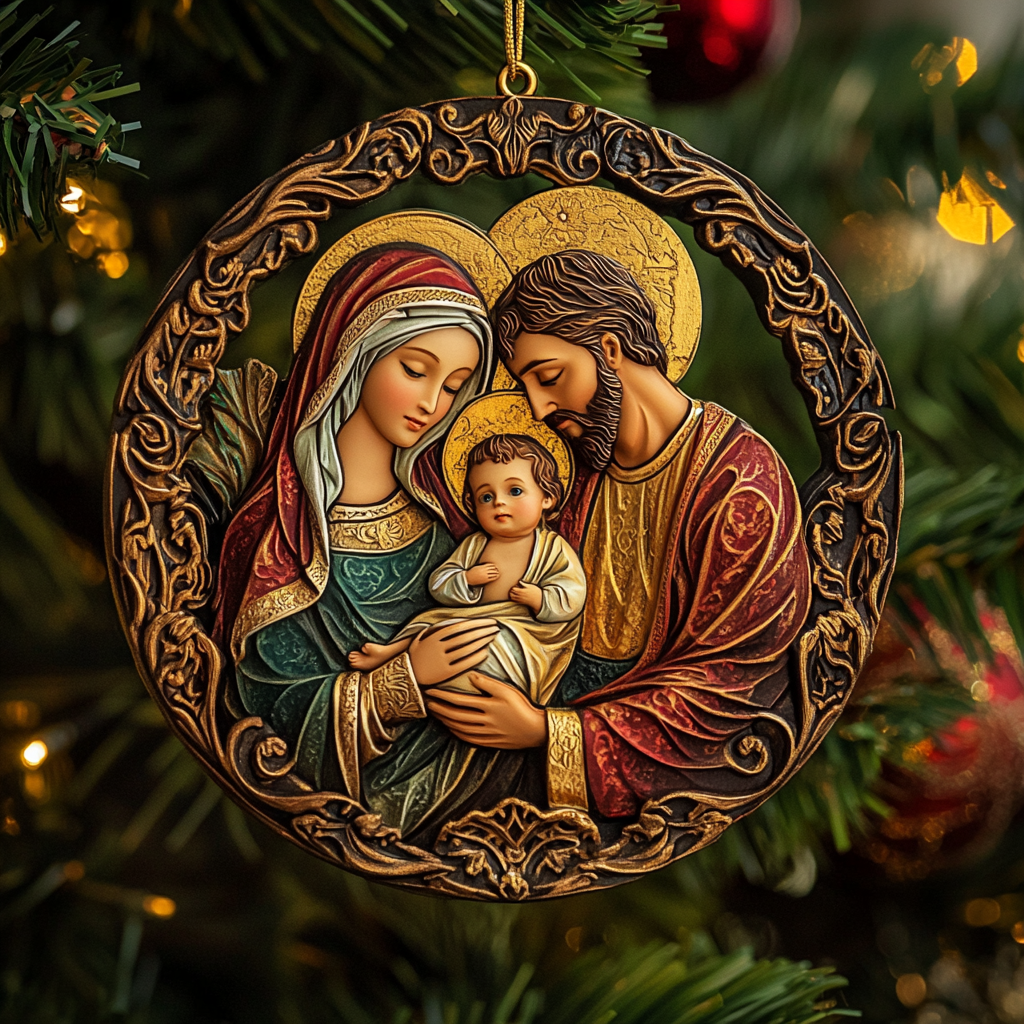 Holy Family Mica Ornament NCU0PT058