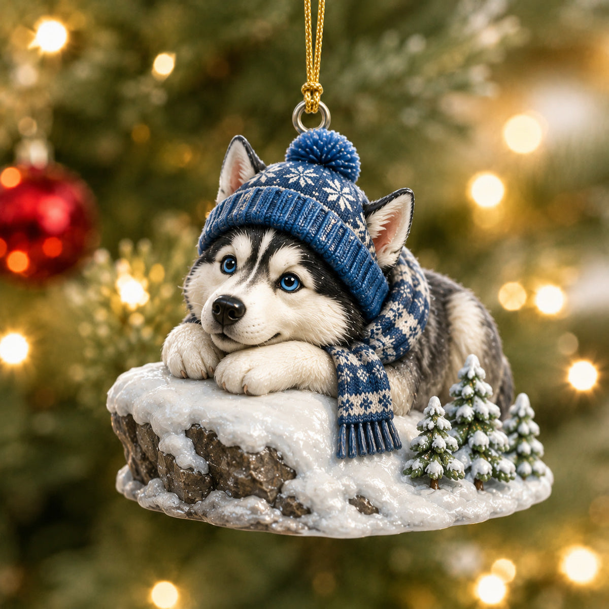 Husky Peaceful Moment Mica Ornament NCU0HT023