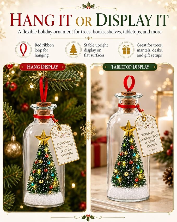 Christmas Tree Message In A Bottle Christmas Recording Gift