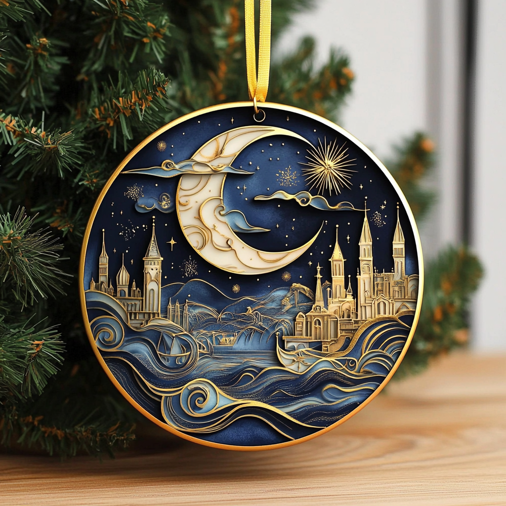 Moonlit Castle Mica Ornament NCU0VL037