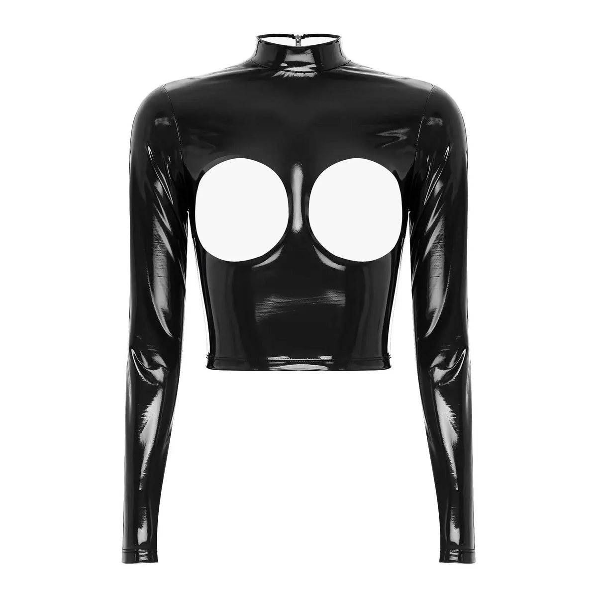 Glossy Leather Crop Top