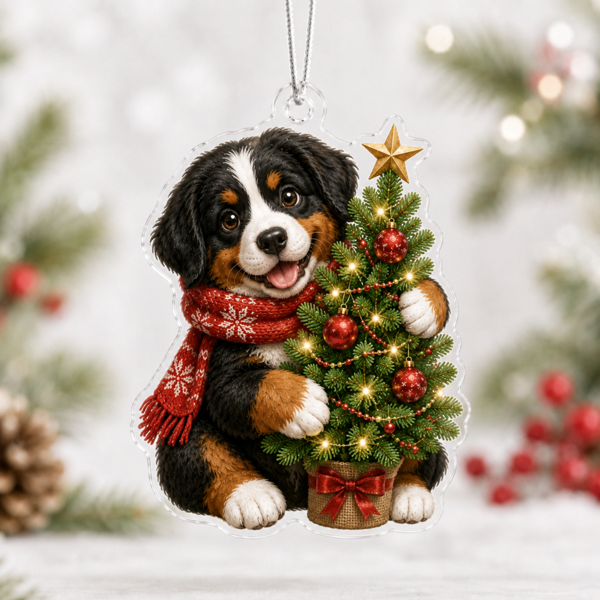 Tree Bernese Mountain Dog Mica Ornament NCU0NT089