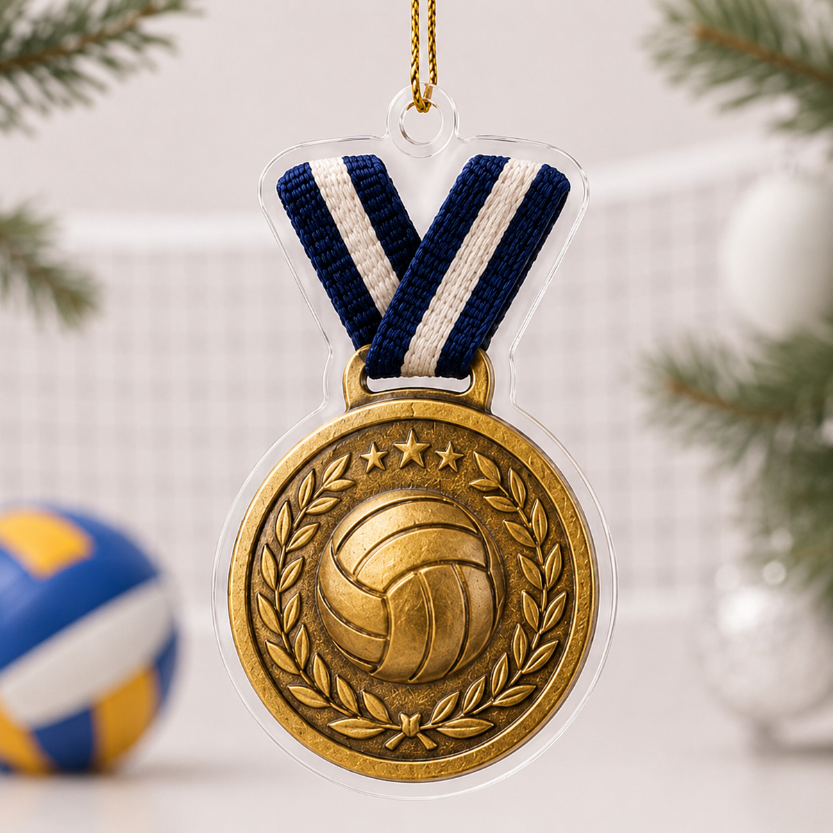 Volleyball Champion Medal Mica Ornament NCU0HA067