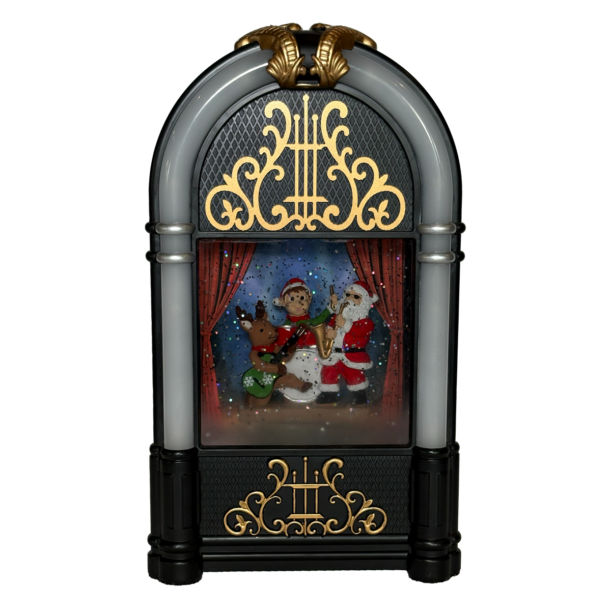 9"H Lighted Swirl Jukebox
