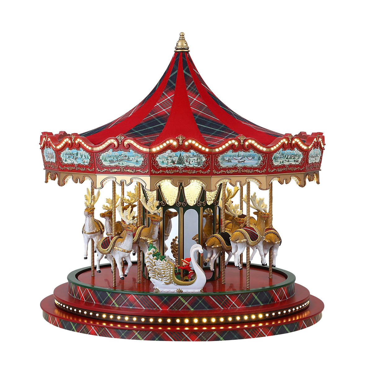 16 in. Holiday Plaid Carousel