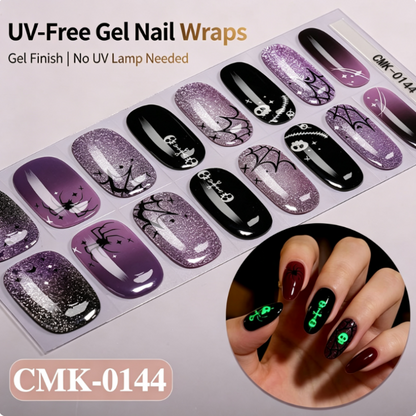 🎃Halloween Glow-in-the-Dark No-Bake Gel Nail Stickers DIY Dark UV-Free Nail Art