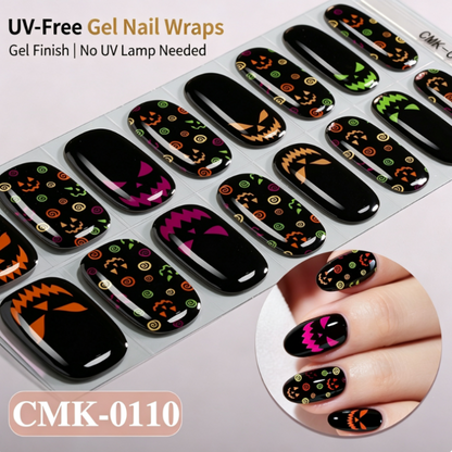 🎃Halloween Glow-in-the-Dark No-Bake Gel Nail Stickers DIY Dark UV-Free Nail Art