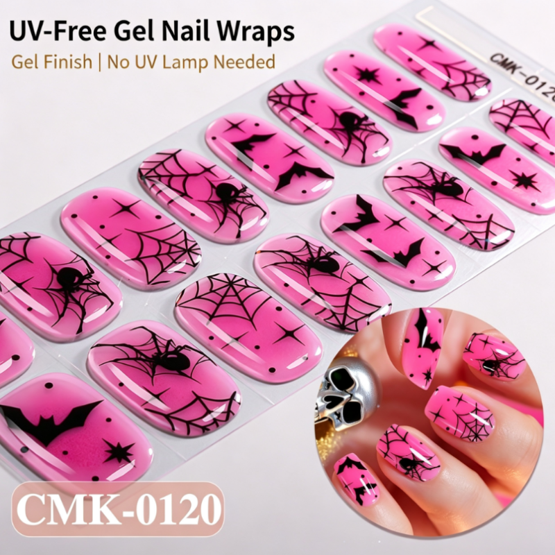 🎃Halloween Glow-in-the-Dark No-Bake Gel Nail Stickers DIY Dark UV-Free Nail Art