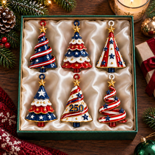 250th American Christmas Tree Ornament Gift Set NCU0HT140