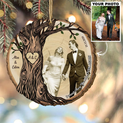 I Wood Marry You All Over Again - Personalized Photo Mica Ornament - Christmas Gift For Couples AGCDH009