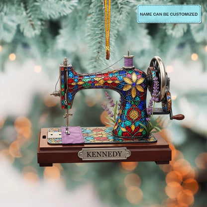 Sew in Love - Customized Mica Ornament - Christmas Gift For Sewing Lovers