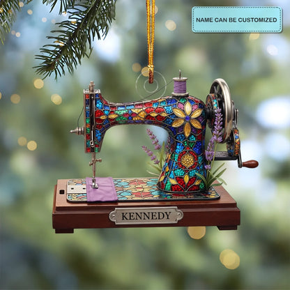 Sew in Love - Customized Mica Ornament - Christmas Gift For Sewing Lovers