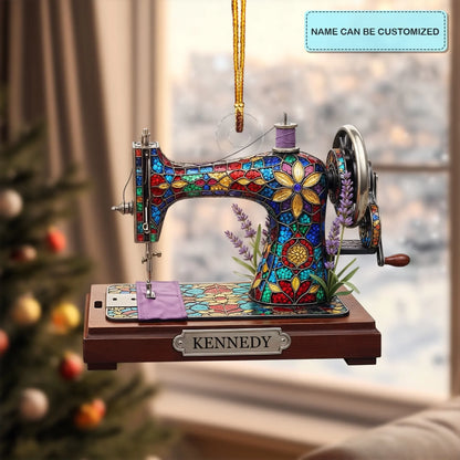 Sew in Love - Customized Mica Ornament - Christmas Gift For Sewing Lovers