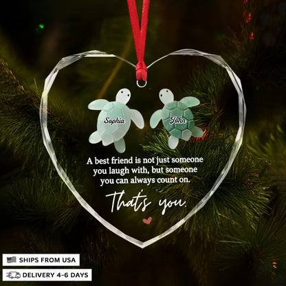 Bestie Bond - Heart Glass Ornament - Christmas Gift For Besties, Best Friend