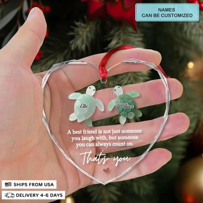 Bestie Bond - Heart Glass Ornament - Christmas Gift For Besties, Best Friend