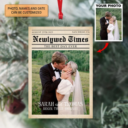 Newlywed Times - Customized Mica Ornament - Christmas Gift For Couple, Wife, Husband