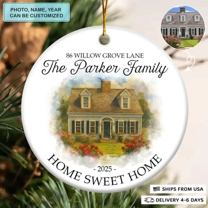 Watercolor House Keepsake - Ceramic Ornament - Christmas Gift For Family Members - AGP0QQ054