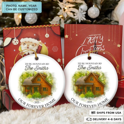 Watercolor House Keepsake - Ceramic Ornament - Christmas Gift For Family Members - AGP0QQ054