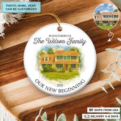 Watercolor House Keepsake - Ceramic Ornament - Christmas Gift For Family Members - AGP0QQ054