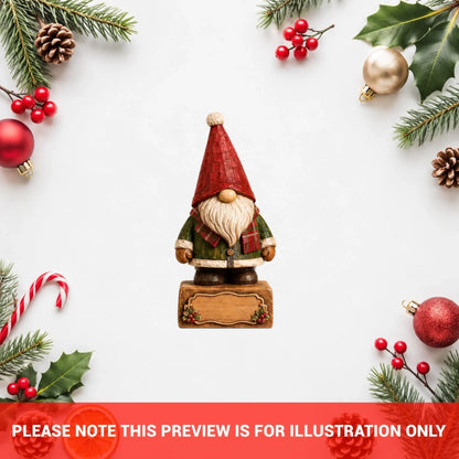 Personalized Gnome Family Wooden Block - Custom Name Christmas Gifts for Shelf Decoration