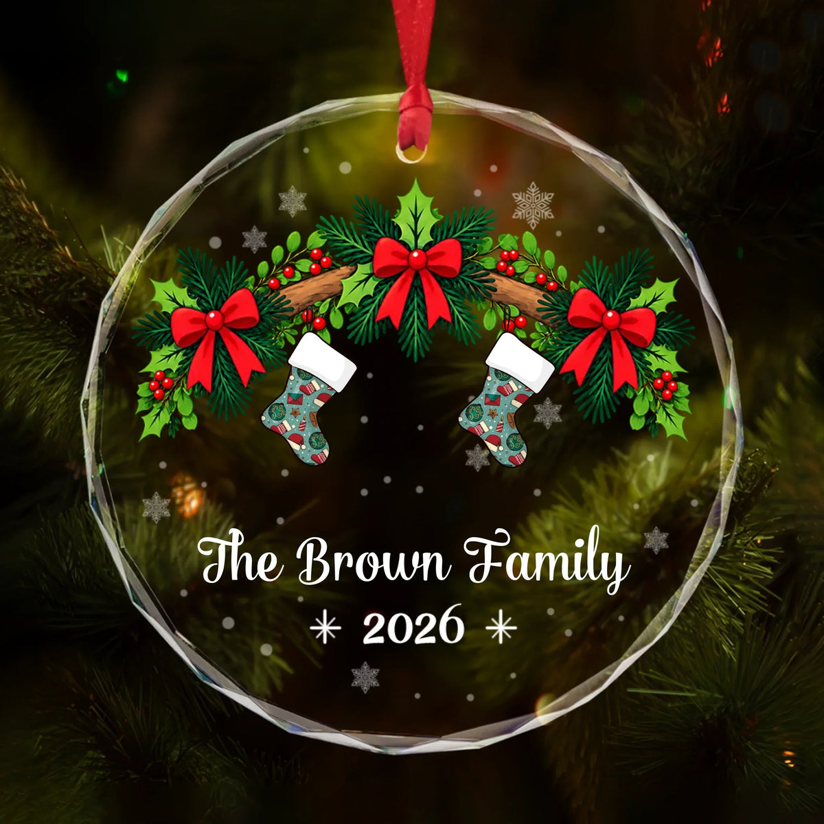 Christmas Stocking - Glass Ornament - Christmas Gift For Family
