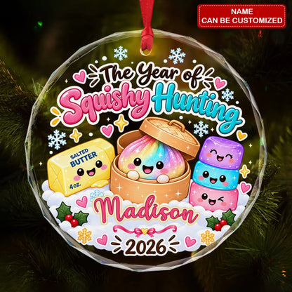 The Year Of Squishy Hunting - Glass Ornament - Christmas Gift For Kids, Family