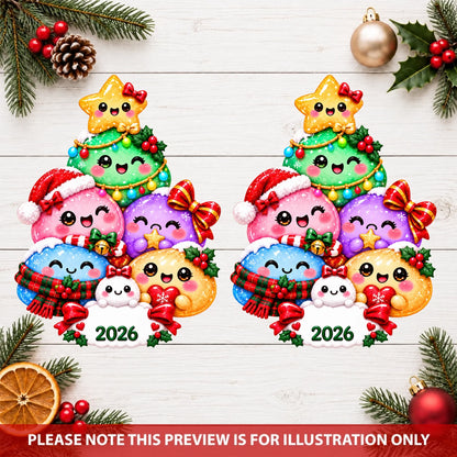 Christmas Dumpling Tree - Personalized Custom Shape Mica Ornament - Christmas Gift For Kids, Family