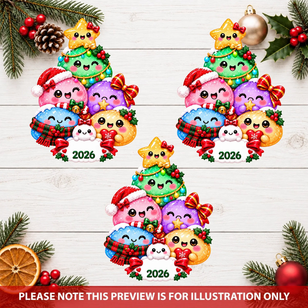 Christmas Dumpling Tree - Personalized Custom Shape Mica Ornament - Christmas Gift For Kids, Family