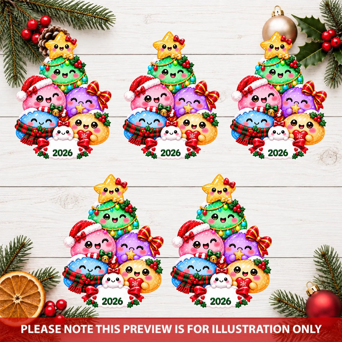 Christmas Dumpling Tree - Personalized Custom Shape Mica Ornament - Christmas Gift For Kids, Family