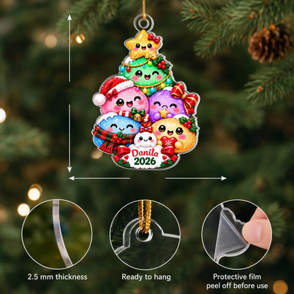 Christmas Dumpling Tree - Personalized Custom Shape Mica Ornament - Christmas Gift For Kids, Family
