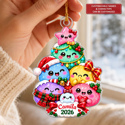 Christmas Dumpling Tree - Personalized Custom Shape Mica Ornament - Christmas Gift For Kids, Family