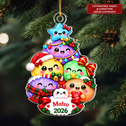 Christmas Dumpling Tree - Personalized Custom Shape Mica Ornament - Christmas Gift For Kids, Family