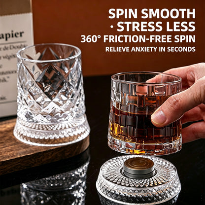 🔥2026 latest model premium illuminated rotating whisky glass🔥
