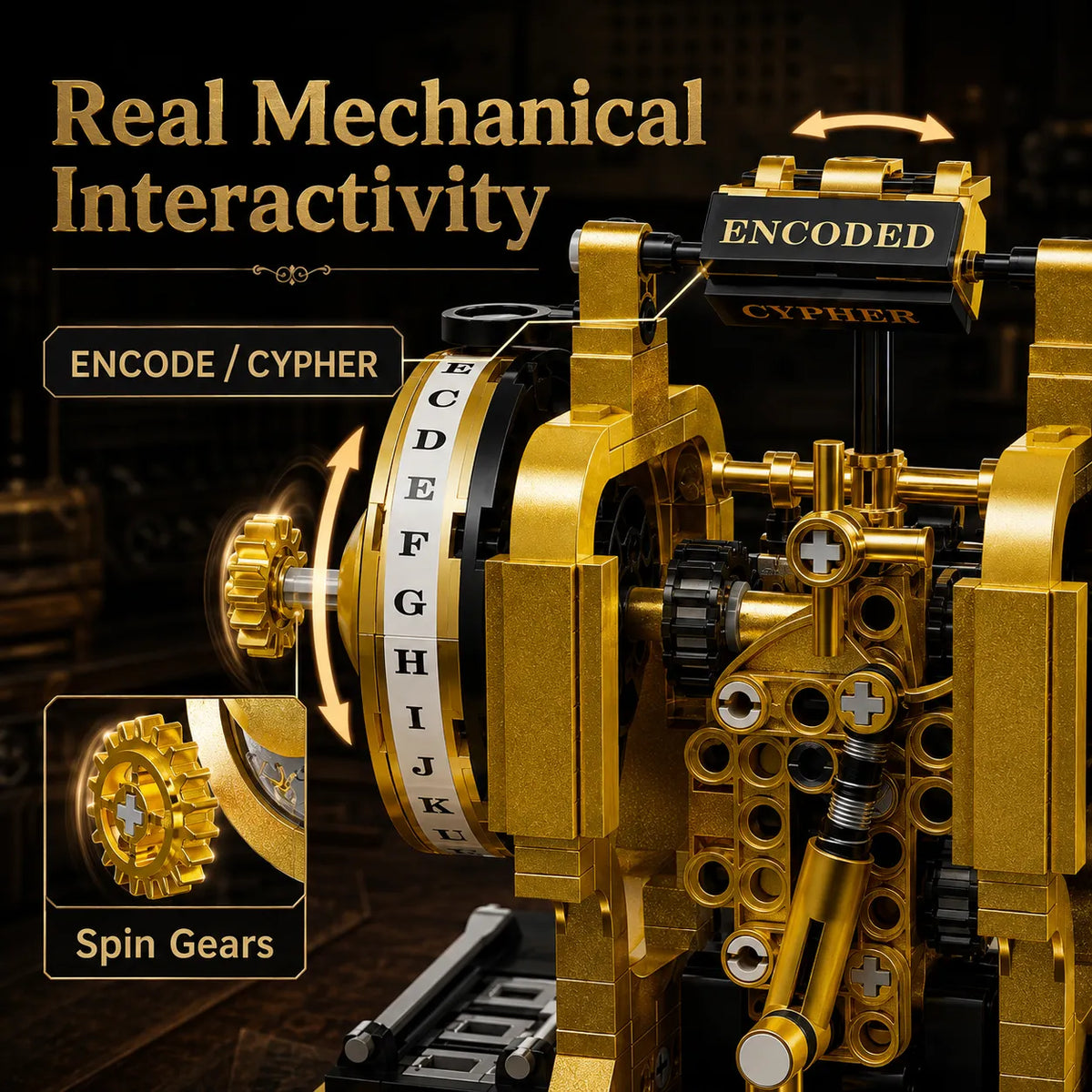 🔥✨Most Popular in 2026✨🔥🛡️WWII Enigma Machine Mechanical Building Block Model