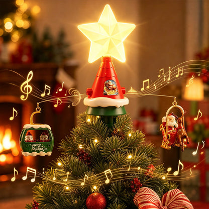 Christmas Tree Rotating Star Topper with Music & Lights