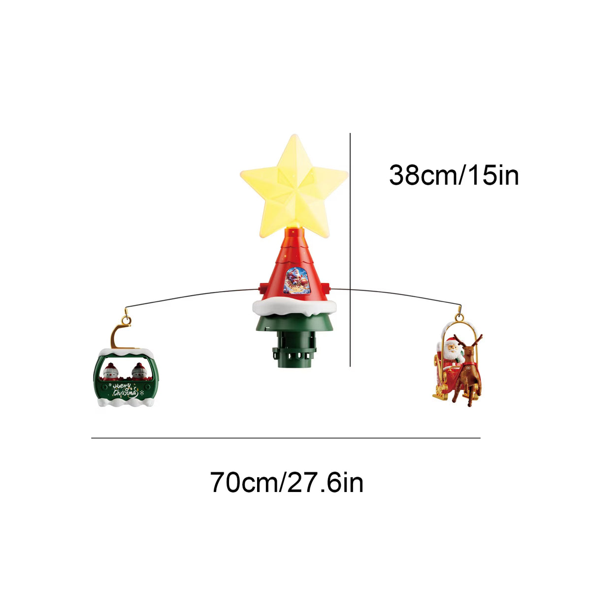 Christmas Tree Rotating Star Topper with Music & Lights