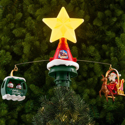 Christmas Tree Rotating Star Topper with Music & Lights