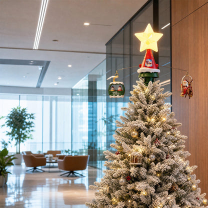 Christmas Tree Rotating Star Topper with Music & Lights