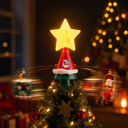 Christmas Tree Rotating Star Topper with Music & Lights