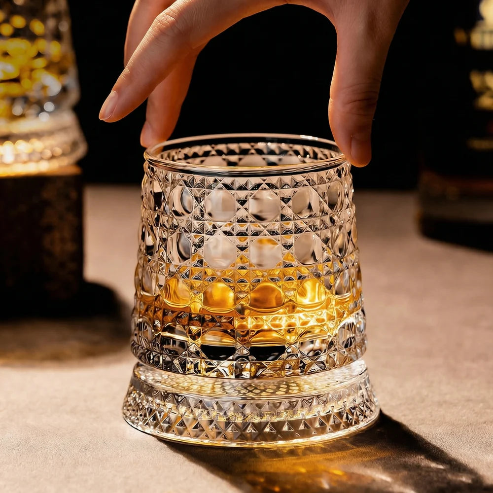 🔥2026 latest model premium illuminated rotating whisky glass🔥