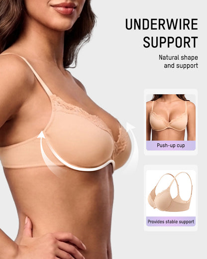 Deep V Lace Push-Up Bra